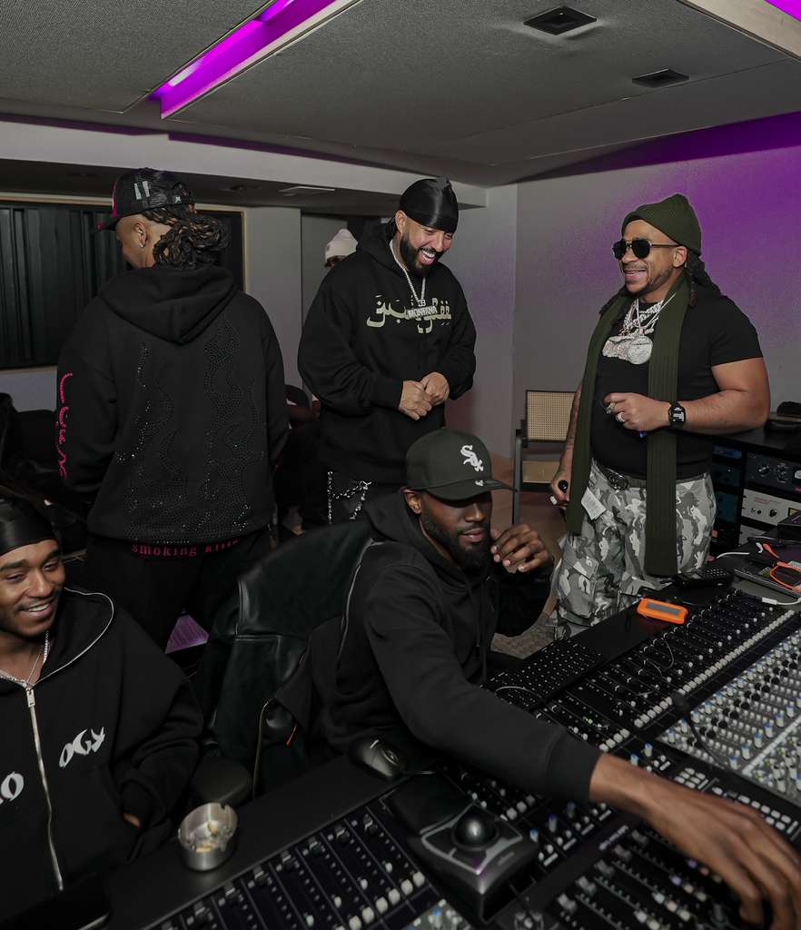 Max B and French Montana in the studio