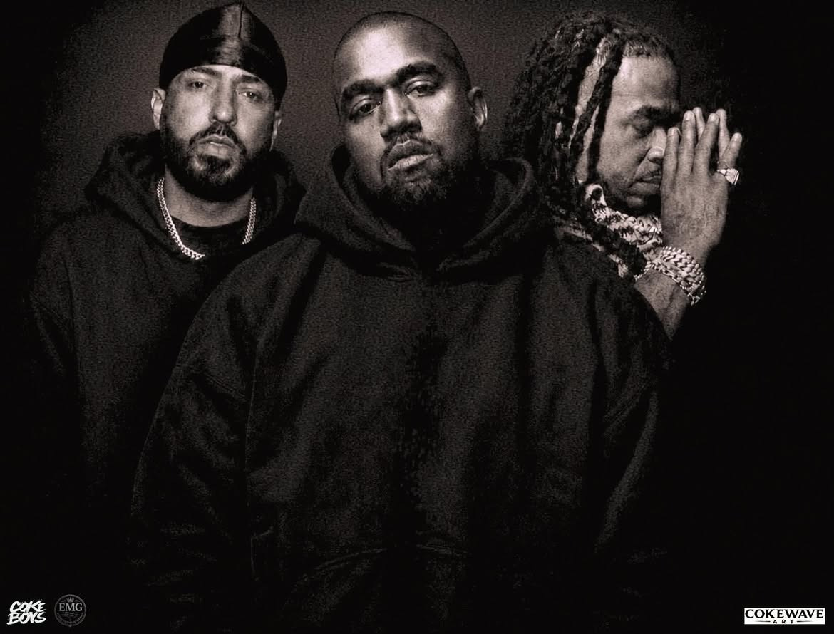 Max B with French Montana and Ye in the studio