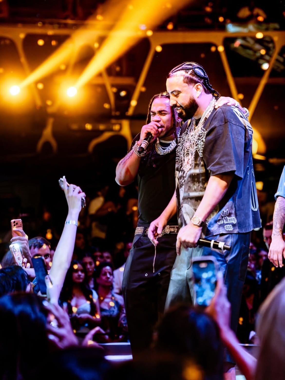 Max B and French Montana on stage